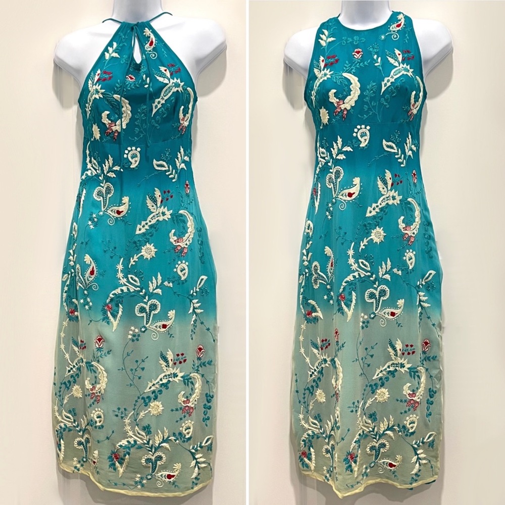 Anopia Collezioni One of a Kind Silk Ombre Beaded Dress